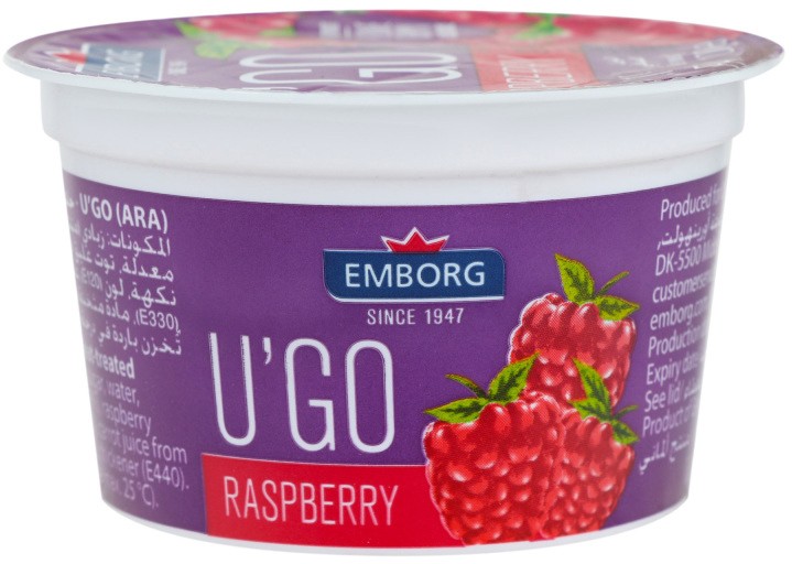Йогурт Emborg UGO с малиной 0,1% 100 г