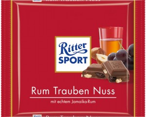 Шоколад Ritter Sport з ямайським ромом, родзинками та горіхами 100 г