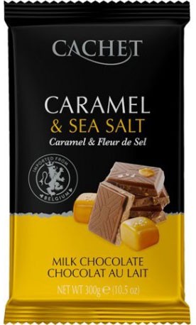 Шоколад Cachet молочный с карамелью и морской солью 300 г