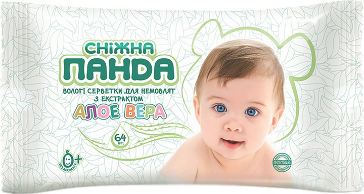 Салфетки влажные для новорожденных Snow Panda Алоэ 64 шт