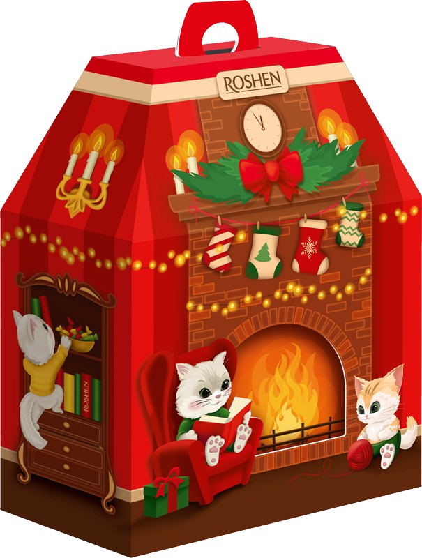 Набір подарунковий Roshen Новорічний камін 665г