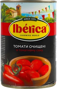 Томаты очищенные Iberica в томатном соке 400 г