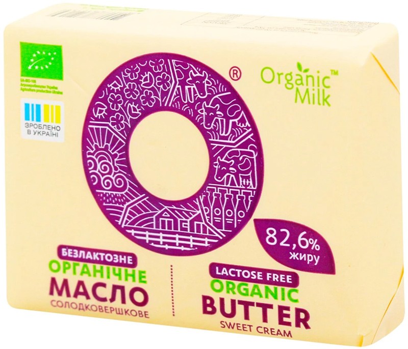 Масло Organic Milk солодковершкове безлактозне органічне 82.6% 180г