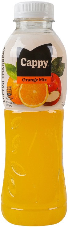 Напиток соковый Cappy Orange mix Апельсин-яблоко пастеризованный 0.5л