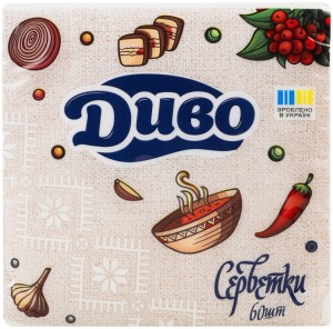 Серветки паперові Диво одношарові білі 23х24см 60шт/уп