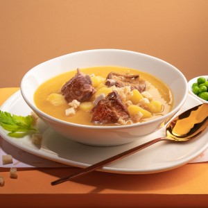 Суп гороховый с ребрами копчёными