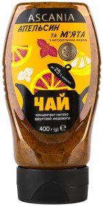 Концентрат напитка Ascania Чай Апельсин и мята с натуральным медом фруктово-медового 400 г