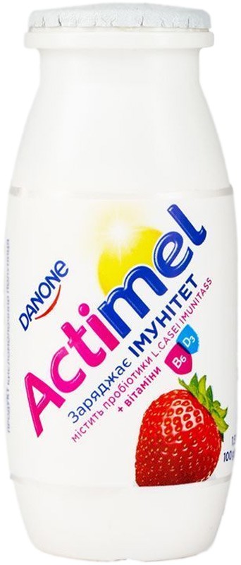 Напій кисломолочний Actimel Полуниця 100 г